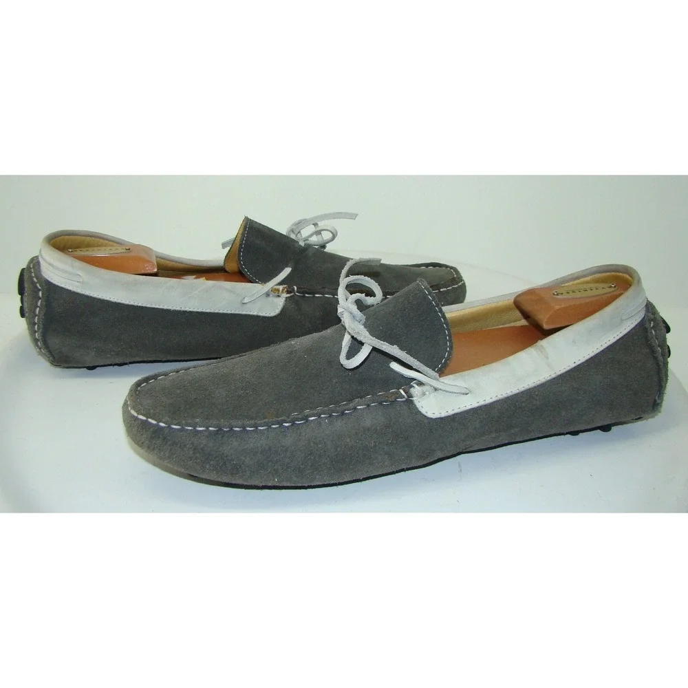 Mercanti Fiorentini Relax Gray Suede Leather Driving Moccasin Loafers Mens 13M